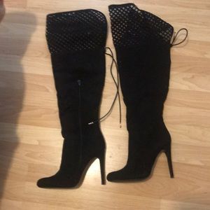 Black thigh high boots!